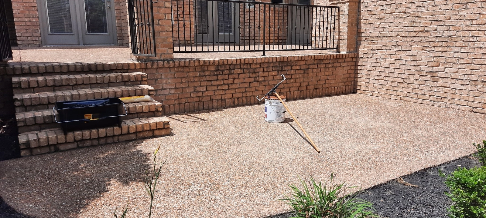 Before cleaning: Brick Steps & Aggregate Patio — Mt. Juliet, TN