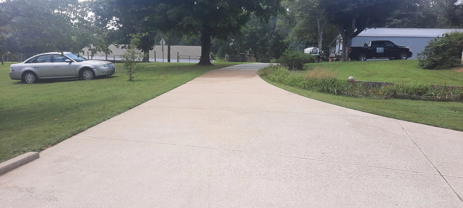 After cleaning: Curved Driveway Cleaning — Wilson County, TN